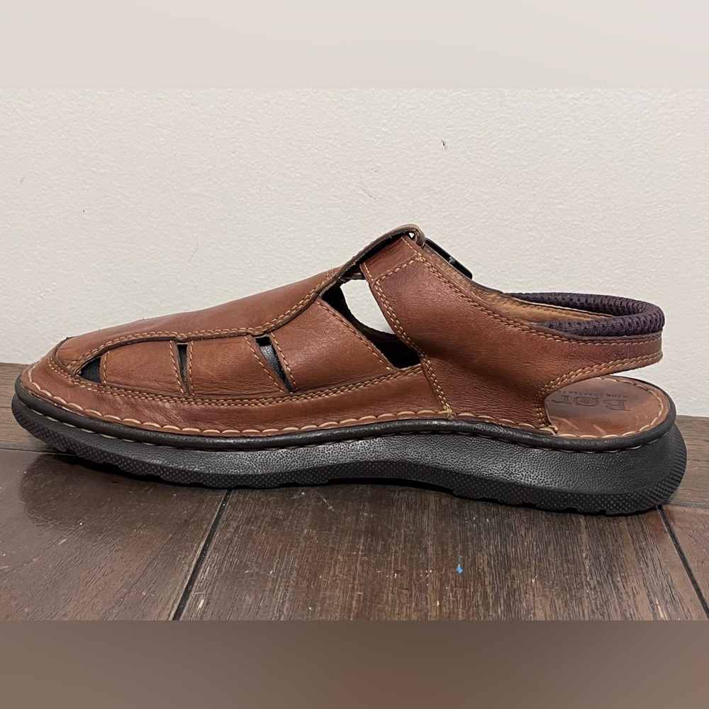 Born Brown Leather Fisherman Sandals Mens Size 12 - Picture 4 of 11
